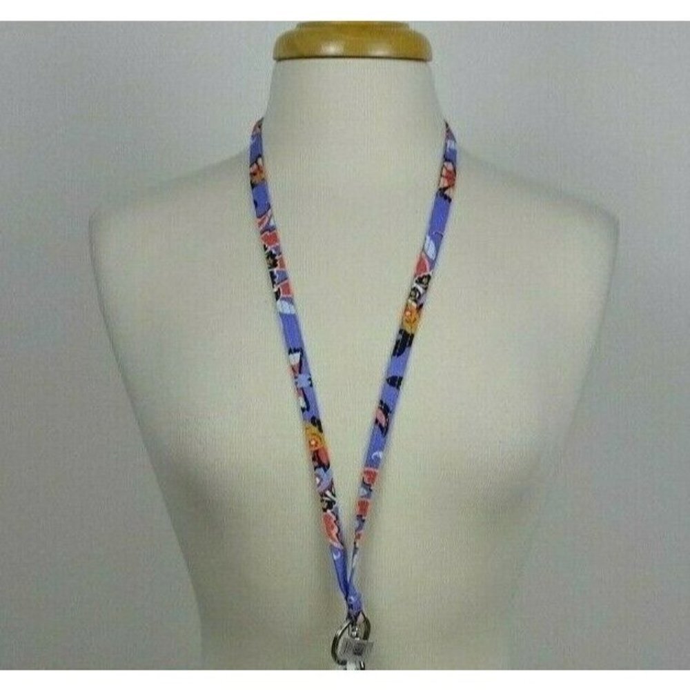 Vera Bradley MURAL GARDEN Lanyard Key Ring ID Holder Clip Multi Purpose New